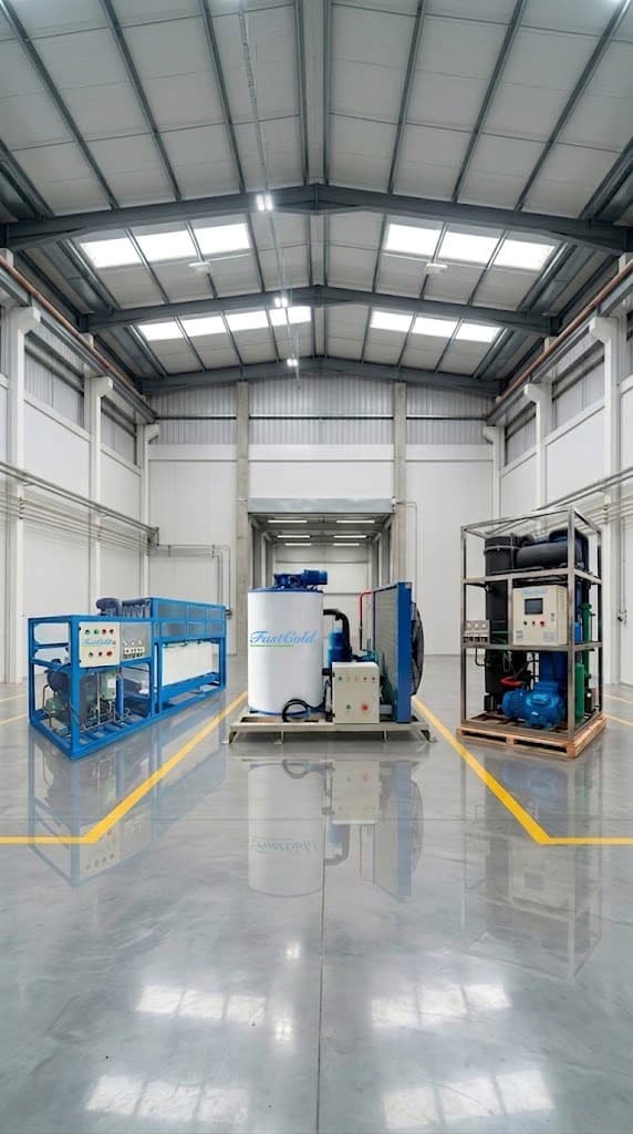 Máquinas de hielo FastCold de distintas capacidades en bodega